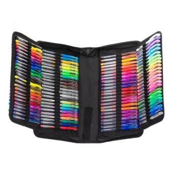 Długopisy żelowe kolorowe w etui 120szt + 120 wkładów-1222625