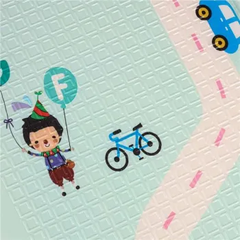 Mata edukacyjna piankowa dwustronna składana pandy ulica 180 x 200cm-1224919