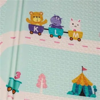 Mata edukacyjna piankowa dwustronna składana pandy ulica 180 x 200cm-1224921