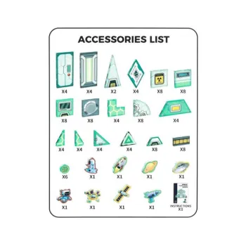 Klocki magnetyczne konstrukcyjne kosmos stacja kosmiczna 108 elementów-1226472