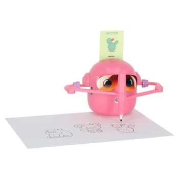 Zabawka interaktywna edukacyjna robot nauka rysowania fiszki mazaki różowy-1243575