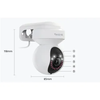 Kamera IP Reolink E Series E540 PTZ 5MP Wi-Fi LED biała-1259034