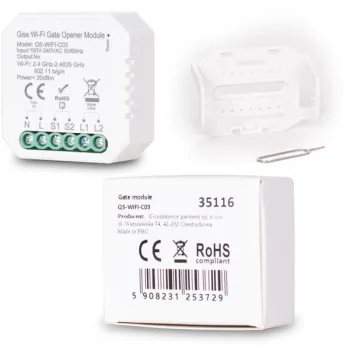 Zestaw Genius G-Bat 400 do bram 8m dwuskrzydłowych (lampa + stopka + odboje + moduł Wi-Fi)-1252274