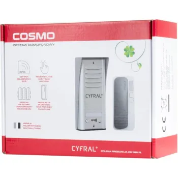 DOMOFON CYFRAL COSMO 1-LOKATORSKI KASETA CZARNA/UNIFON CZARNY-1253145