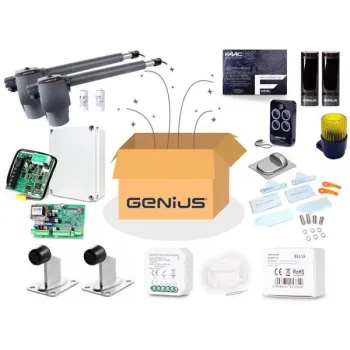 Zestaw Genius G-Bat 400 do bram 8m dwuskrzydłowych (lampa + stopka + odboje + moduł Wi-Fi)-1252272