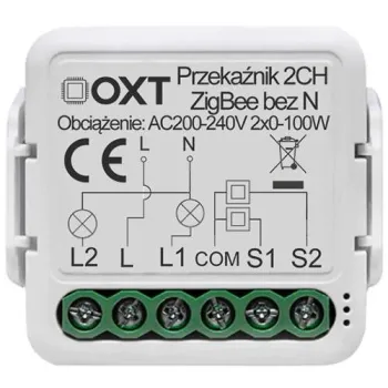Moduł OXT mini przekaźnik 2 obw. bez N ZigBee TUYA T272-1251299