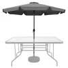 Parasol ogrodowy duży 3 m skośny łamany z korbą szary MultiGarden-1269956