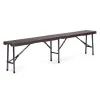 Zestaw cateringowy stół bankietowy 180 cm + 2 ławki brąz MultiGarden-1269527