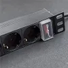 Qoltec Aluminiowa Listwa zasilająca  PDU do  RACK 10'' | 1U | 16A |  4xSCHUKO | 1.8m-1265549