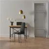 Zestaw krzeseł do jadalni salonu z ekoskóry 4 sztuki wysokie oparcie czarne ModernHome-1267046