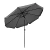 Parasol ogrodowy duży 3 m skośny łamany z korbą szary MultiGarden-1269951
