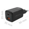 Qoltec Ładowarka sieciowa 65W GaN ULTRA | 5-20V | 2.25-3.25A | 1 x USB typ C PD | 1 x USB QC 3.0 | Laptop | Smartfon | 