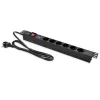 Qoltec Aluminiowa Listwa zasilająca  PDU do  RACK 19'' | 1U | 16A |  6xSCHUKO | 1.8m-1265584