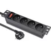 Qoltec Aluminiowa Listwa zasilająca  PDU do RACK 10'' | 1U | 16A |  4xFRENCH | 1.8m-1265564