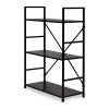 Regał drewniany metalowa rama szeroki LOFT 3 półki czarny ModernHome-1269209