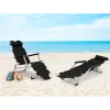 Leżak fotel ogrodowy plażowy składany 2w1 leżanka czarny MultiGarden-1268393