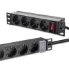 Qoltec Aluminiowa Listwa zasilająca  PDU do  RACK 10'' | 1U | 16A |  4xSCHUKO | 1.8m-1265547