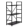 Regał drewniany metalowa rama szeroki LOFT 3 półki czarny ModernHome-1269208