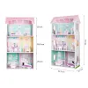 Drewniany domek dla lalek + mebelki wysoka rezydencja Jagodowa ECOTOYS-1267445