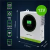 Qoltec Hybrydowy inwerter solarny Off-Grid 1500W | 100A | 12V | AGM GEL LiFePO4 | MPPT | Sinus | Opcja Wi-Fi | Power Fac
