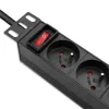 Qoltec Aluminiowa Listwa zasilająca  PDU do RACK 10'' | 1U | 16A |  4xFRENCH | 1.8m-1265559