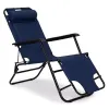 Leżak ogrodowy z zagłówkiem składana konstrukcja niebieski MultiGarden-1268908