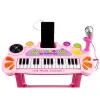 Keyboard organki pianinko z mikrofonem mp3 różowe-1268012