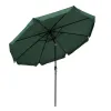 Parasol ogrodowy duży 3 m skośny łamany z korbą zielony MultiGarden-1269942