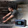 Qoltec Inteligentna ładowarka do akumulatora STD AGM GEL LiFePO4 | Prostownik z funkcją naprawy |12-24V |10A | LCD | 9