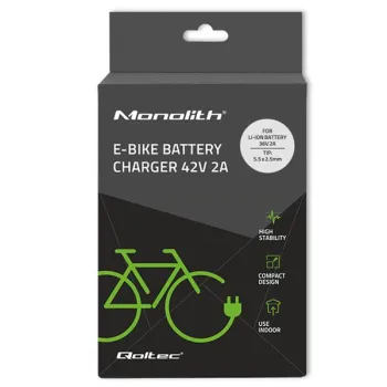 Qoltec Ładowarka do roweru, skutera elektrycznego 36V | 42V | 2A | 5.5*2.5 | +kabel zasilający-1265283