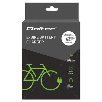 Qoltec Szybka Ładowarka do roweru elektrycznego 36V | 42V | 2A | wtyczka Bosch 3Pin +kabel zasilający-1266618