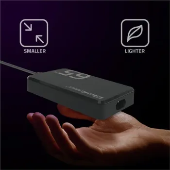 Qoltec Ładowarka sieciowa 65W GaN Super Fast SLIM | PD | 5-20V | 3.25A | USB-C 3.1 | Laptop | MacBook |  Smartfon | + k