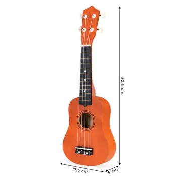 Gitara ukulele dla dzieci drewniana 4 struny nylonowe ECOTOYS-1268935