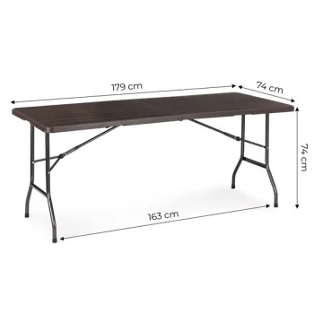 Stół cateringowy bankietowy ogrodowy składany 180 cm brązowy MultiGarden-1269881