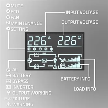 Qoltec Zasilacz awaryjny UPS | 3kVA | 3000W | Power Factor 1.0 | LCD | EPO | USB | On-line-1265509