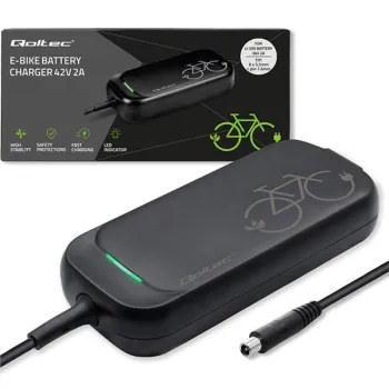 Qoltec Szybka Ładowarka do roweru skutera elektrycznego XIAOMI 36V | 42V | 2A | 8.0*8.0mm+pin | wodoodporna +kabel zasilający