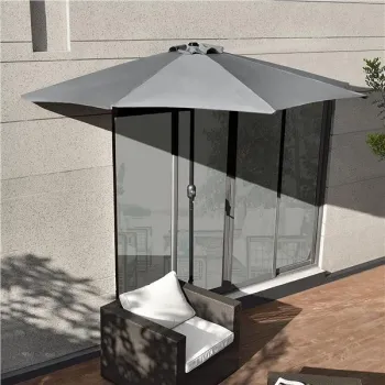 Parasol ogrodowy pół-parasol ścienny na taras 2,7 m szary MultiGarden-1269909
