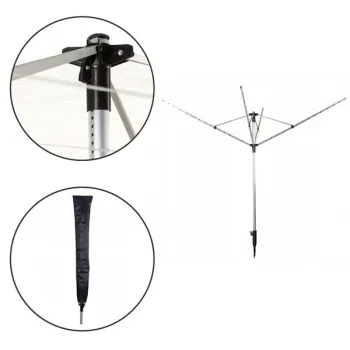 Suszarka ogrodowa na pranie 60 m powierzchni suszenia świder do montażu + pokrowiec gratis ModernHome-1267341