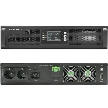 Qoltec Zasilacz awaryjny UPS do RACK | 3kVA | 3000W | Power Factor 1.0 | LCD | EPO | USB | On-line-1265469