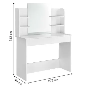 Toaletka kosmetyczna nowoczesna duże lustro półki ModernHome-1268246