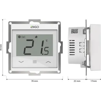 ENGO Controls E55-W - Internetowy, podtynkowy regulator temperatury do ramki 55x55, Wi-F-1261767