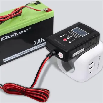 Qoltec Automatyczna ładowarka do akumulatora AGM GEL STD 6V/12V| 2A | Prostownik z funkcją naprawy i wyświetlaczem LE
