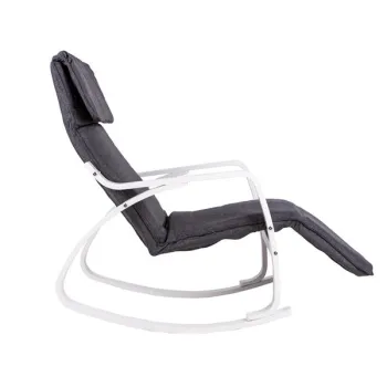 Fotel bujany regulowany podnóżek biała rama ModernHome-1267509