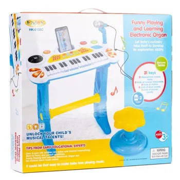 Keyboard organki pianinko z mikrofonem mp3 niebieskie-1267996