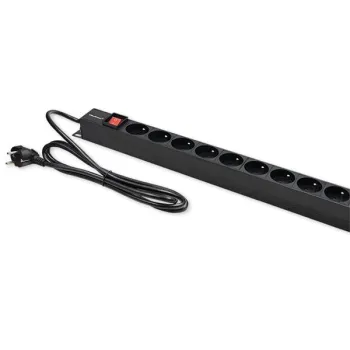Qoltec Aluminiowa Listwa zasilająca PDU do  RACK | 16A |  16 x FRENCH | Pionowa | 1.8m-1265595