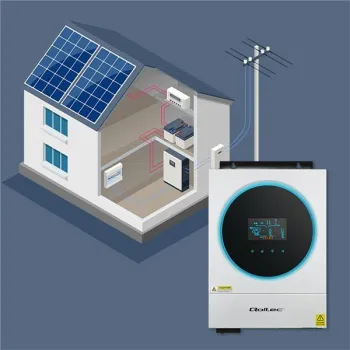 Qoltec Hybrydowy inwerter solarny Off-Grid 4kVA| 4kW | 120A | 24V | MPPT | LCD | Wi-Fi | BMS | AGM GEL LiFePO4 |Sinus-12