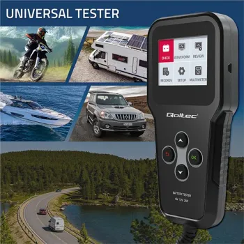 Qoltec Cyfrowy tester akumulatora 3w1 z LCD | Polskie Menu | 6V | 12V | 24V | 10Ah-200Ah-1265976