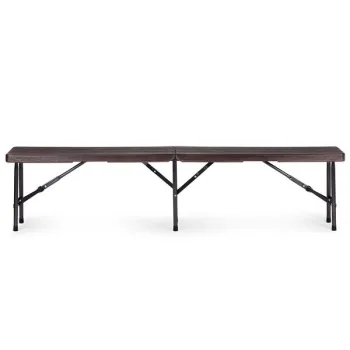 Zestaw cateringowy stół bankietowy 180 cm + 2 ławki brąz MultiGarden-1269528