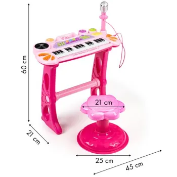 Keyboard organki pianinko z mikrofonem mp3 różowe-1268013