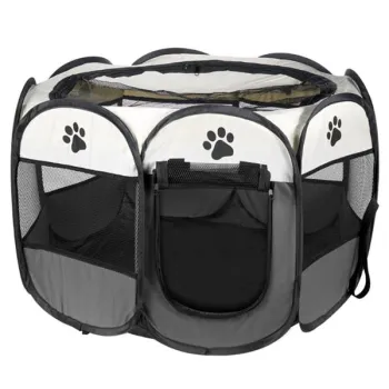 Kojec uniwersalny składany klatka dla psa kota - szary